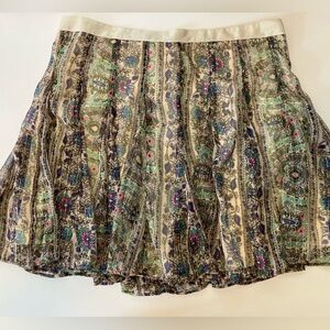 AEO Flaired, Floral/Paisley Women’s Mini Skirt, Size 8, Cream/Purple, 🌸